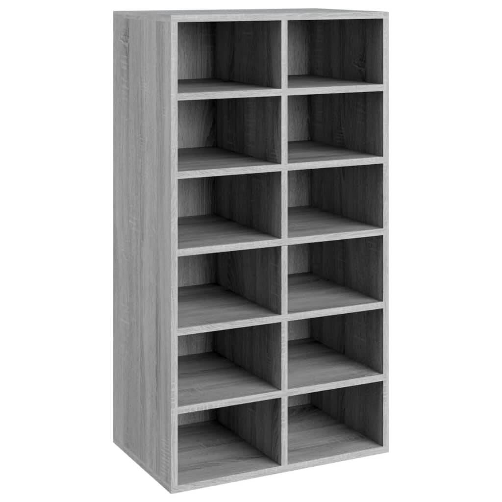 vidaXL Shoe Rack Grey Sonoma 54x34x100.5 cm Engineered Wood