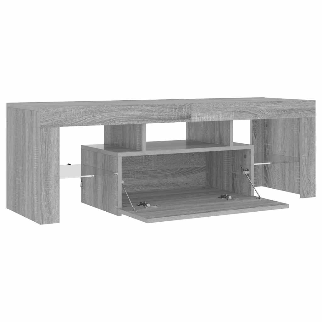 vidaXL TV Cabinet with LED Lights Grey Sonoma 120x35x40 cm