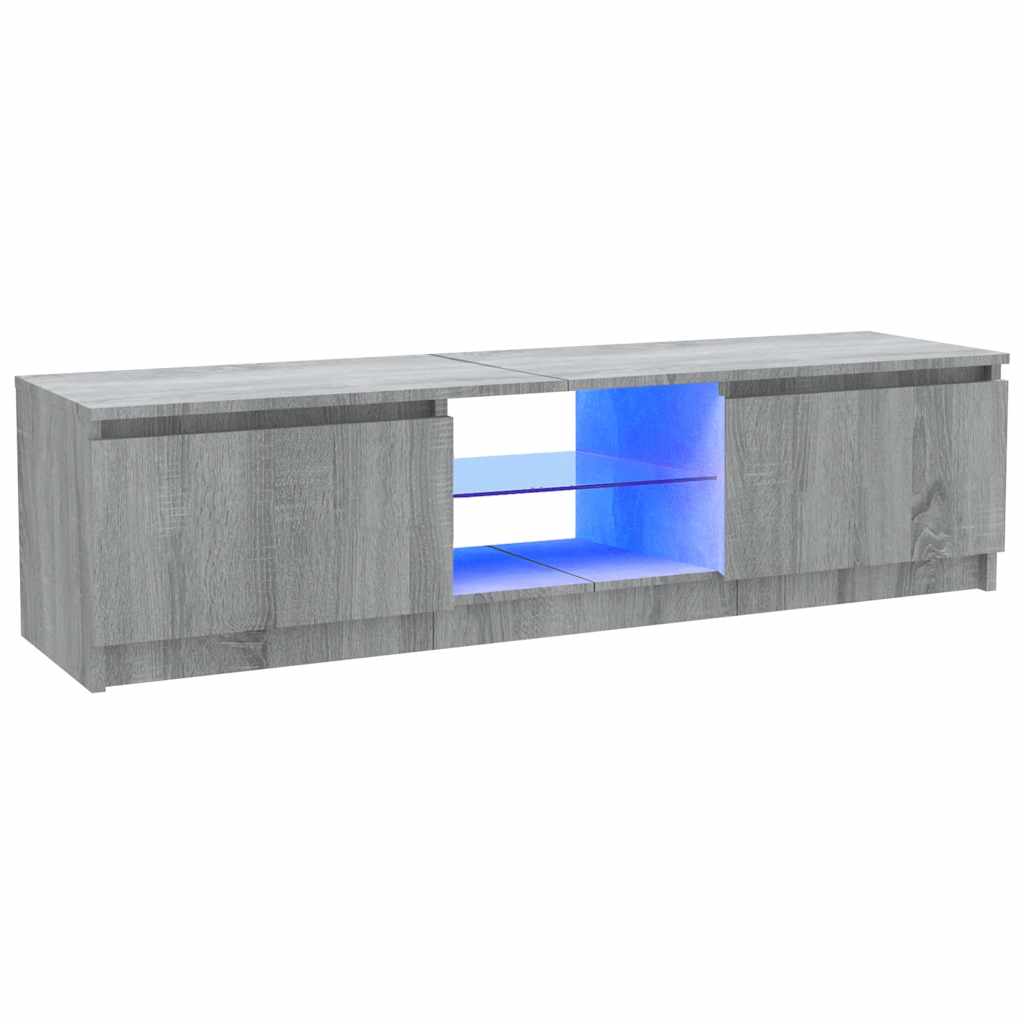 vidaXL TV Cabinet with LED Lights Grey Sonoma 120x30x36 cm