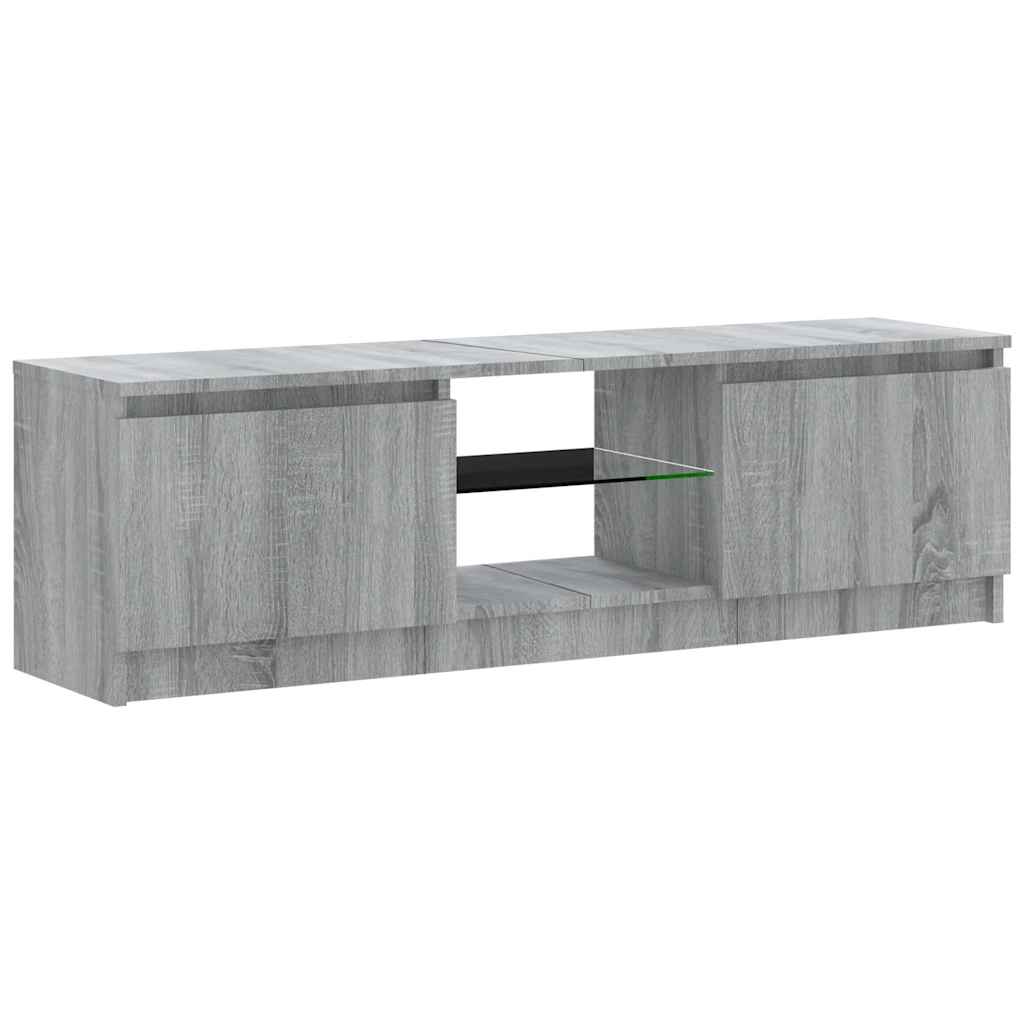 vidaXL TV Cabinet with LED Lights Grey Sonoma 120x30x36 cm