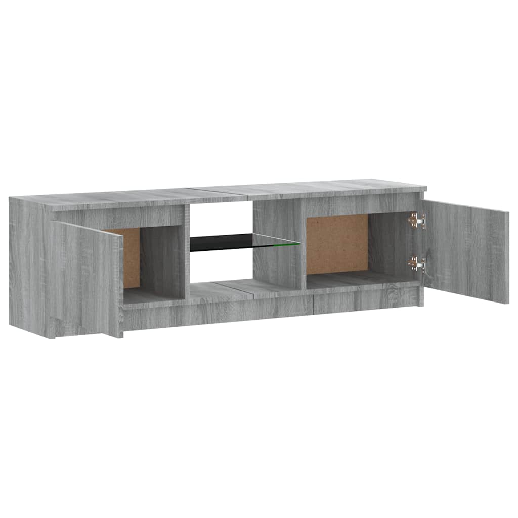 vidaXL TV Cabinet with LED Lights Grey Sonoma 120x30x36 cm