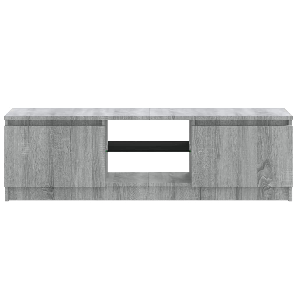 vidaXL TV Cabinet with LED Lights Grey Sonoma 120x30x36 cm