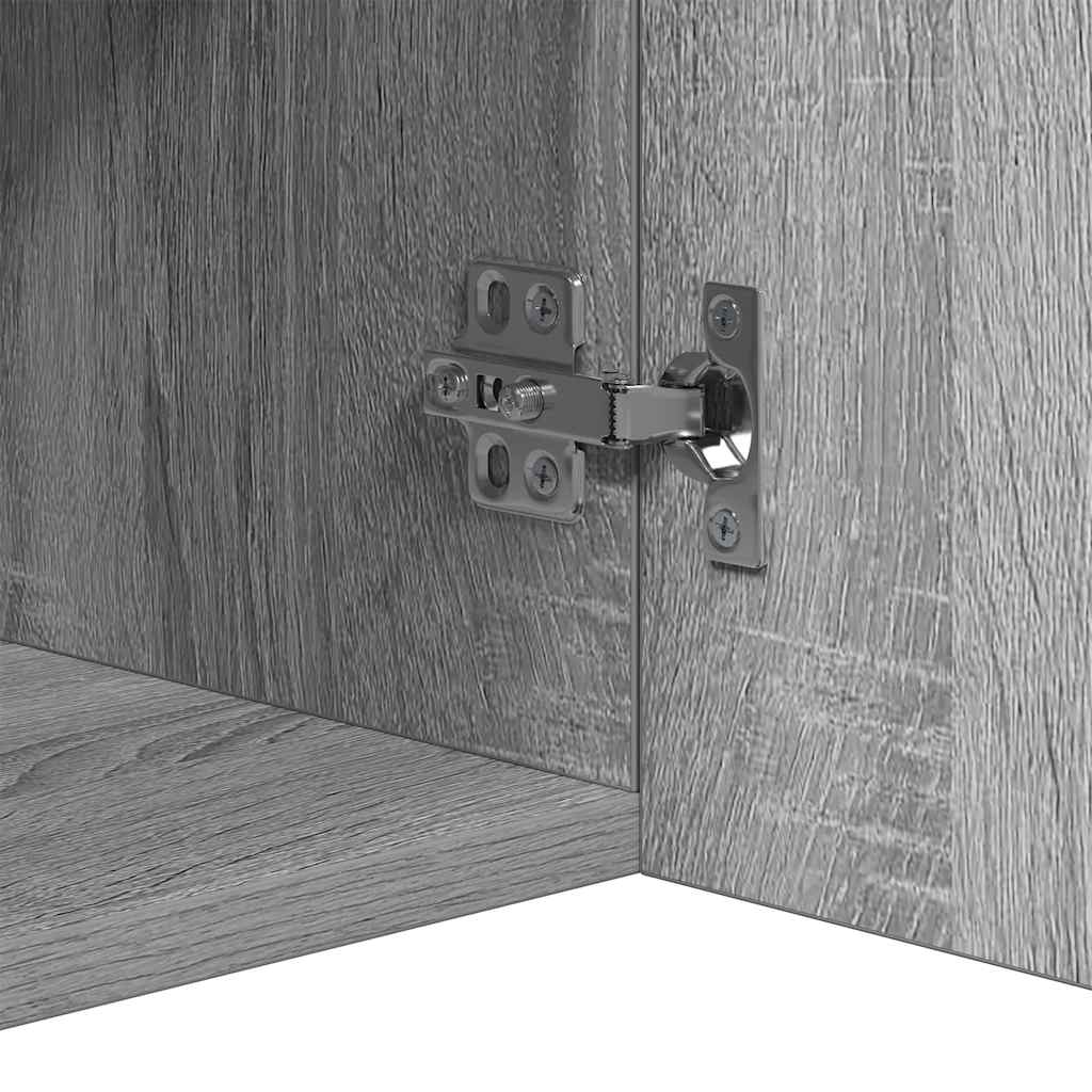 vidaXL Sideboard with LED Lights Grey Sonoma 80x35x75 cm