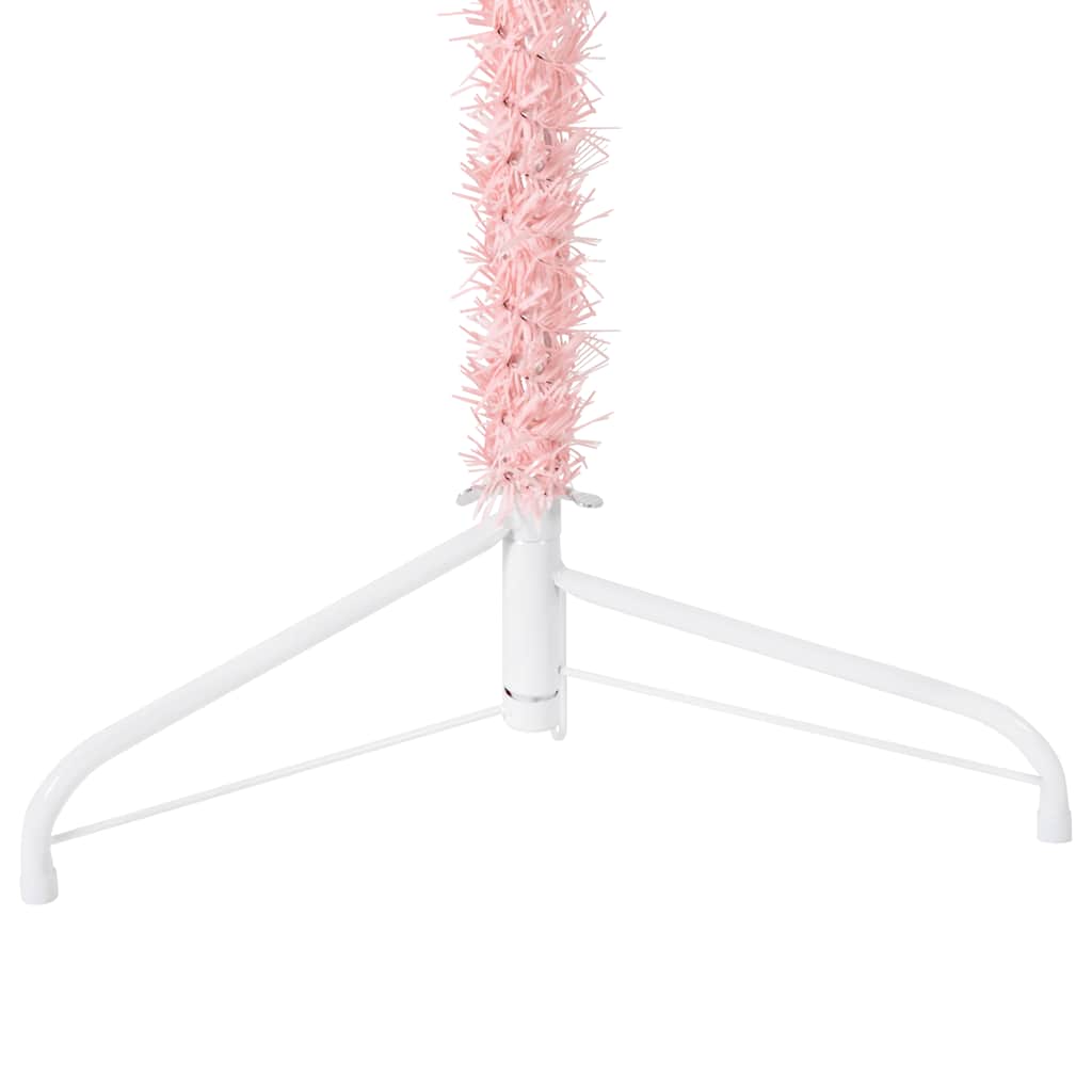 vidaXL Slim Artificial Half Christmas Tree with Stand Pink 240 cm