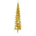 vidaXL Slim Artificial Half Christmas Tree with Stand Gold 180 cm