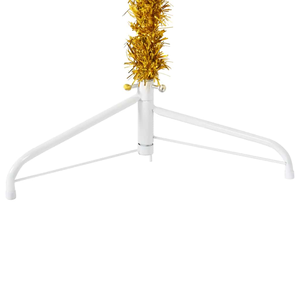 vidaXL Slim Artificial Half Christmas Tree with Stand Gold 180 cm