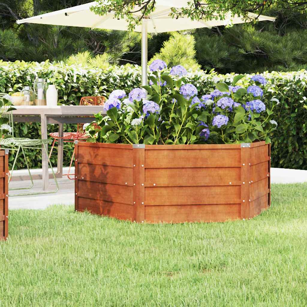 vidaXL Garden Raised Bed Rusty 129x129x45 cm Corten Steel