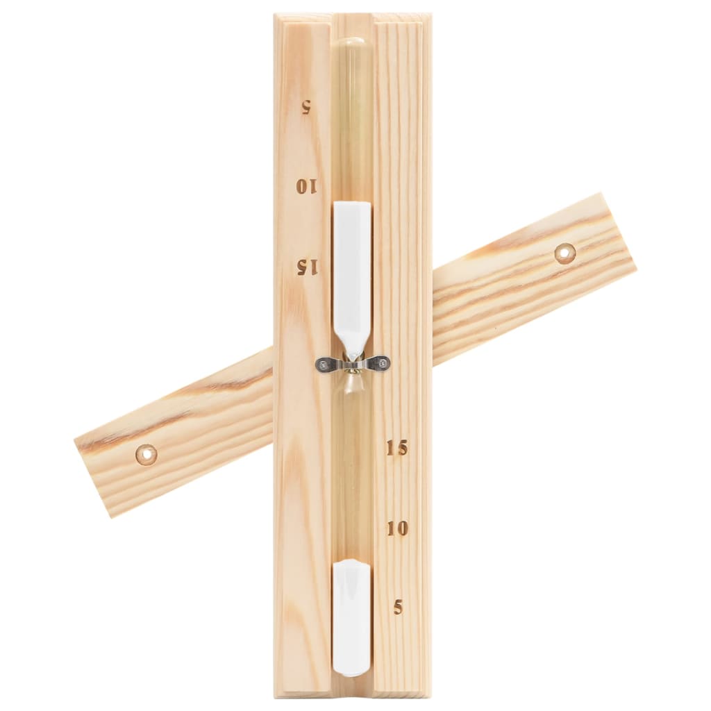 vidaXL 2 in 1 Sauna Hygrothermograph and Sand Timer Set Solid Wood Pine