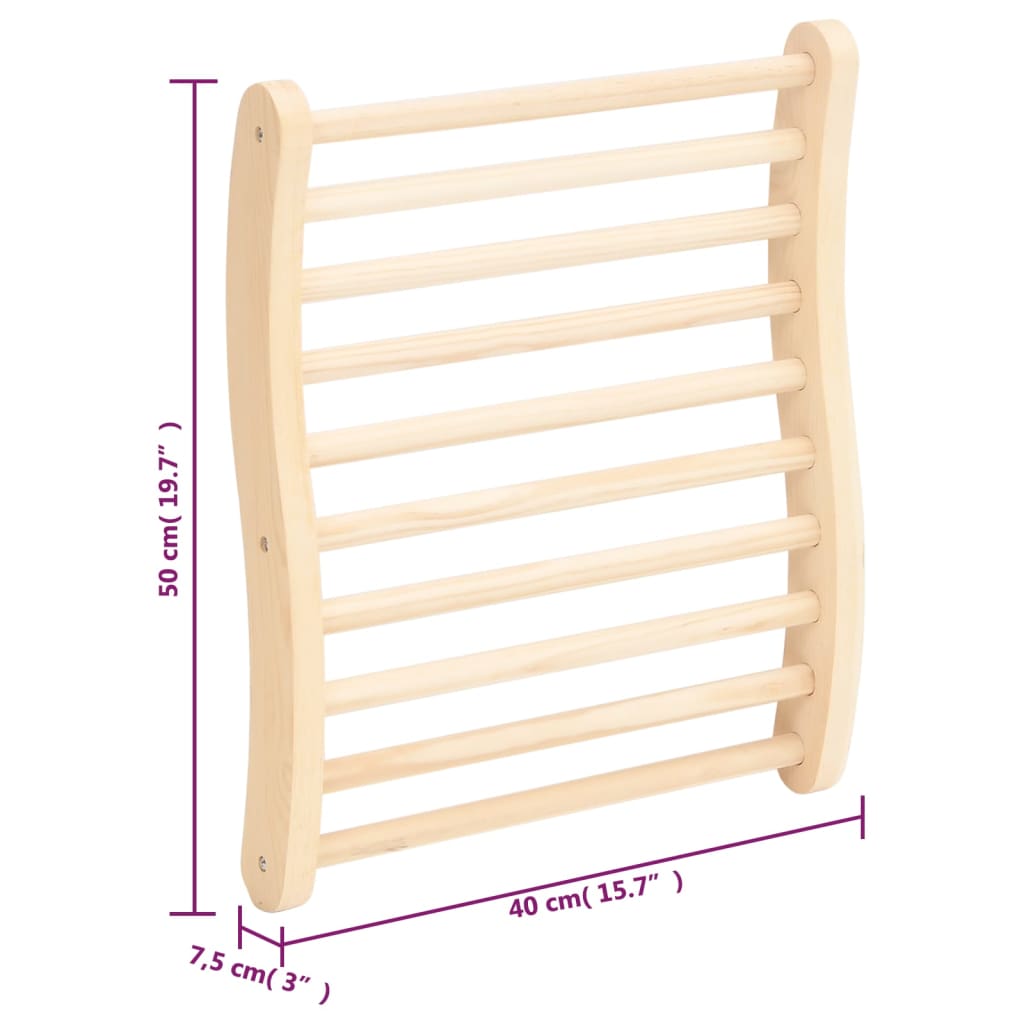 vidaXL S-Shape Sauna Backrest Solid Wood Pine