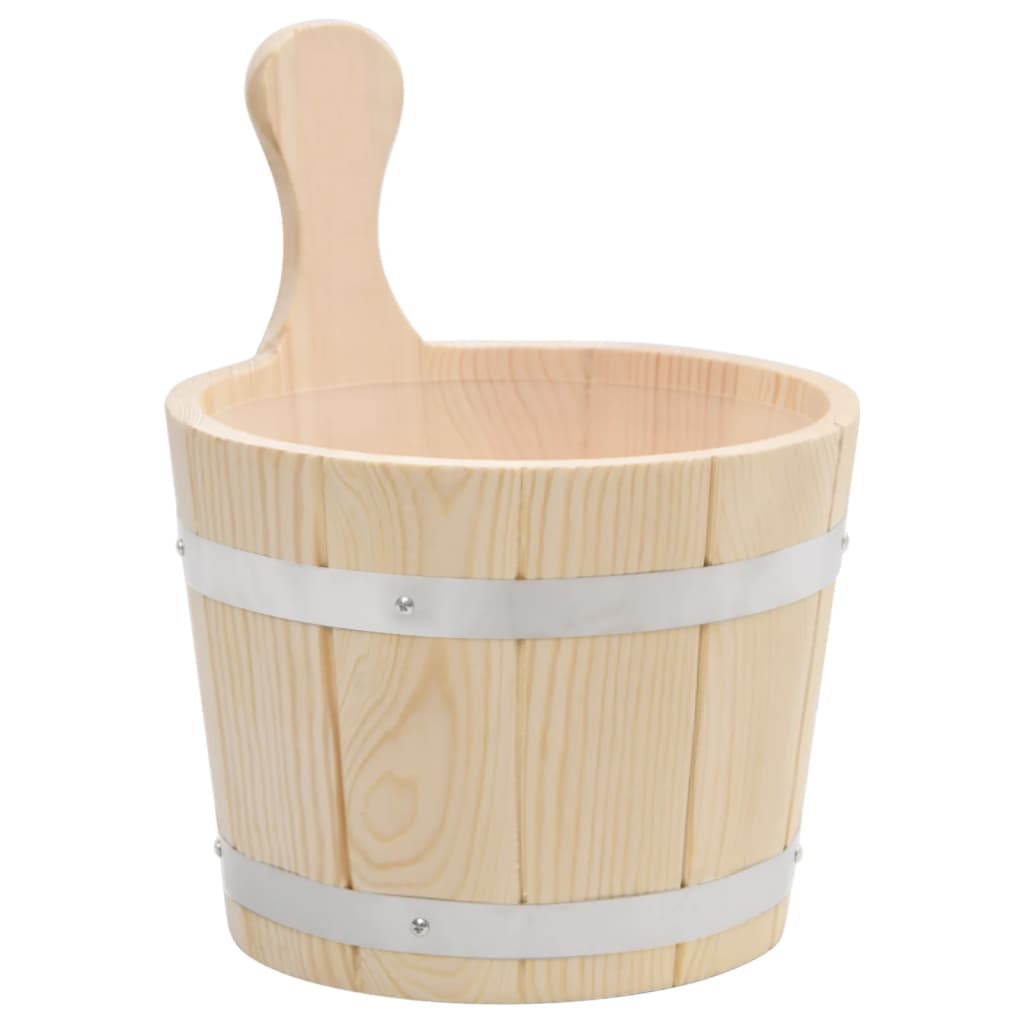 vidaXL Sauna Bucket and Ladle Set Solid Wood Pine