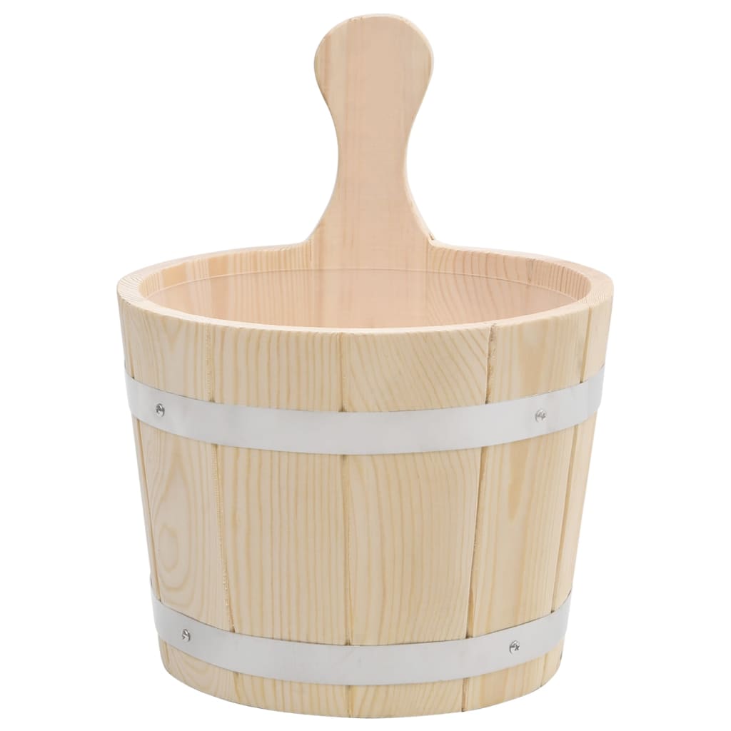 vidaXL Sauna Bucket and Ladle Set Solid Wood Pine