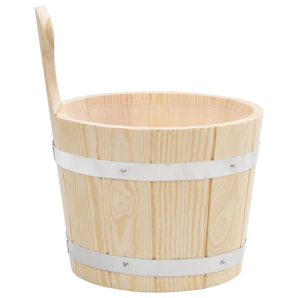 vidaXL Sauna Bucket and Ladle Set Solid Wood Pine