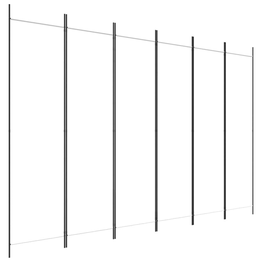 vidaXL 6-Panel Room Divider White 300x200 cm Fabric