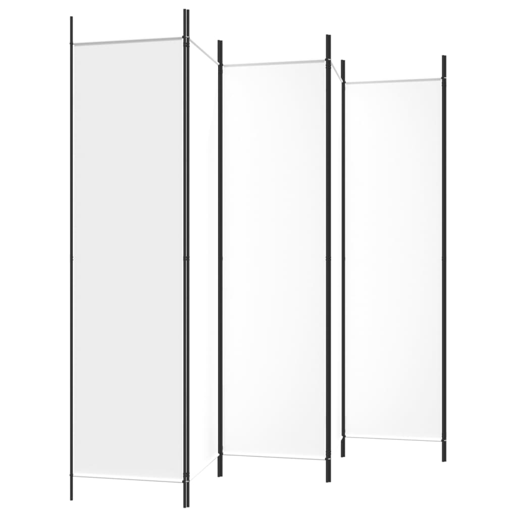 vidaXL 6-Panel Room Divider White 300x200 cm Fabric