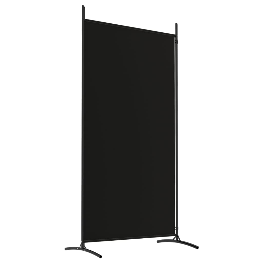 vidaXL 2-Panel Room Divider Black 175x180 cm Fabric