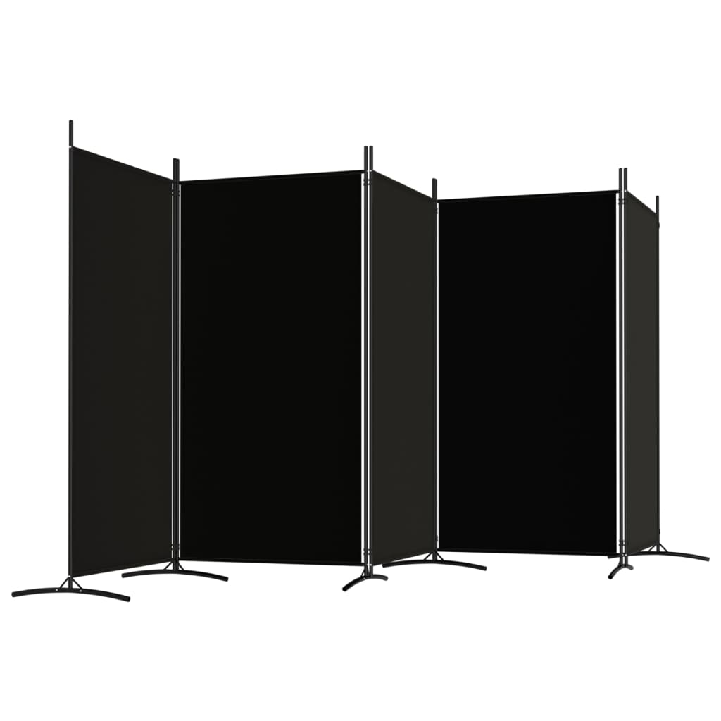 vidaXL 5-Panel Room Divider Black 433x180 cm Fabric