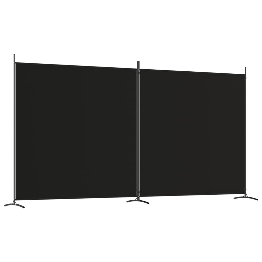 vidaXL 2-Panel Room Divider Black 348x180 cm Fabric