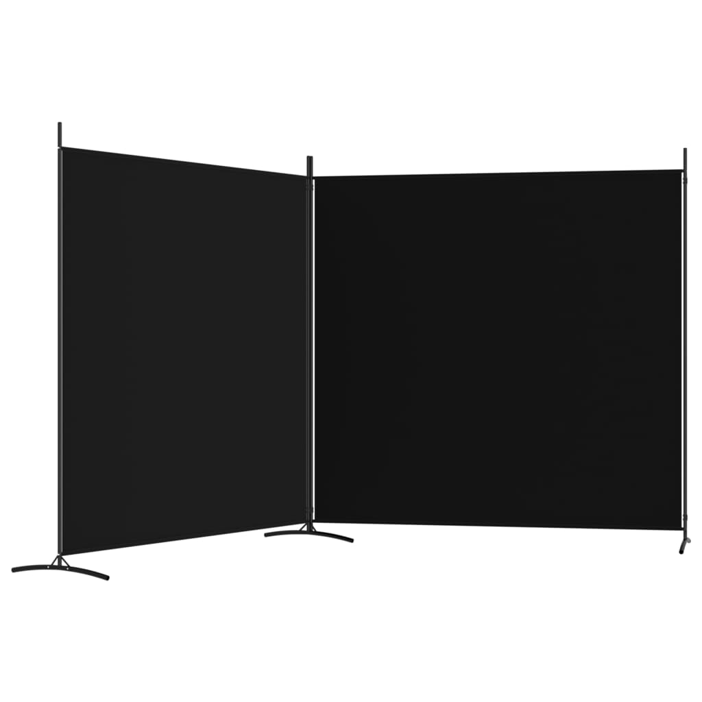 vidaXL 2-Panel Room Divider Black 348x180 cm Fabric
