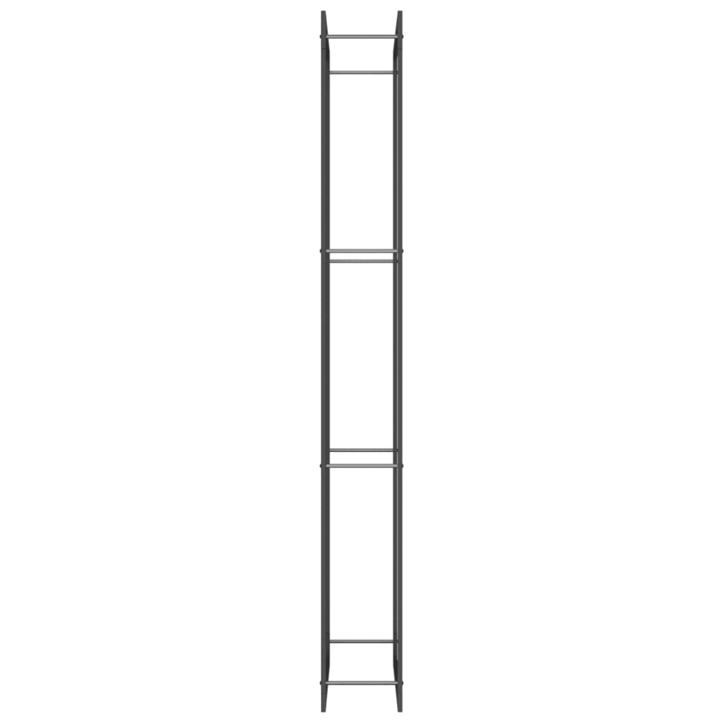 vidaXL Firewood Rack Matt Black 80x28x222 cm Steel