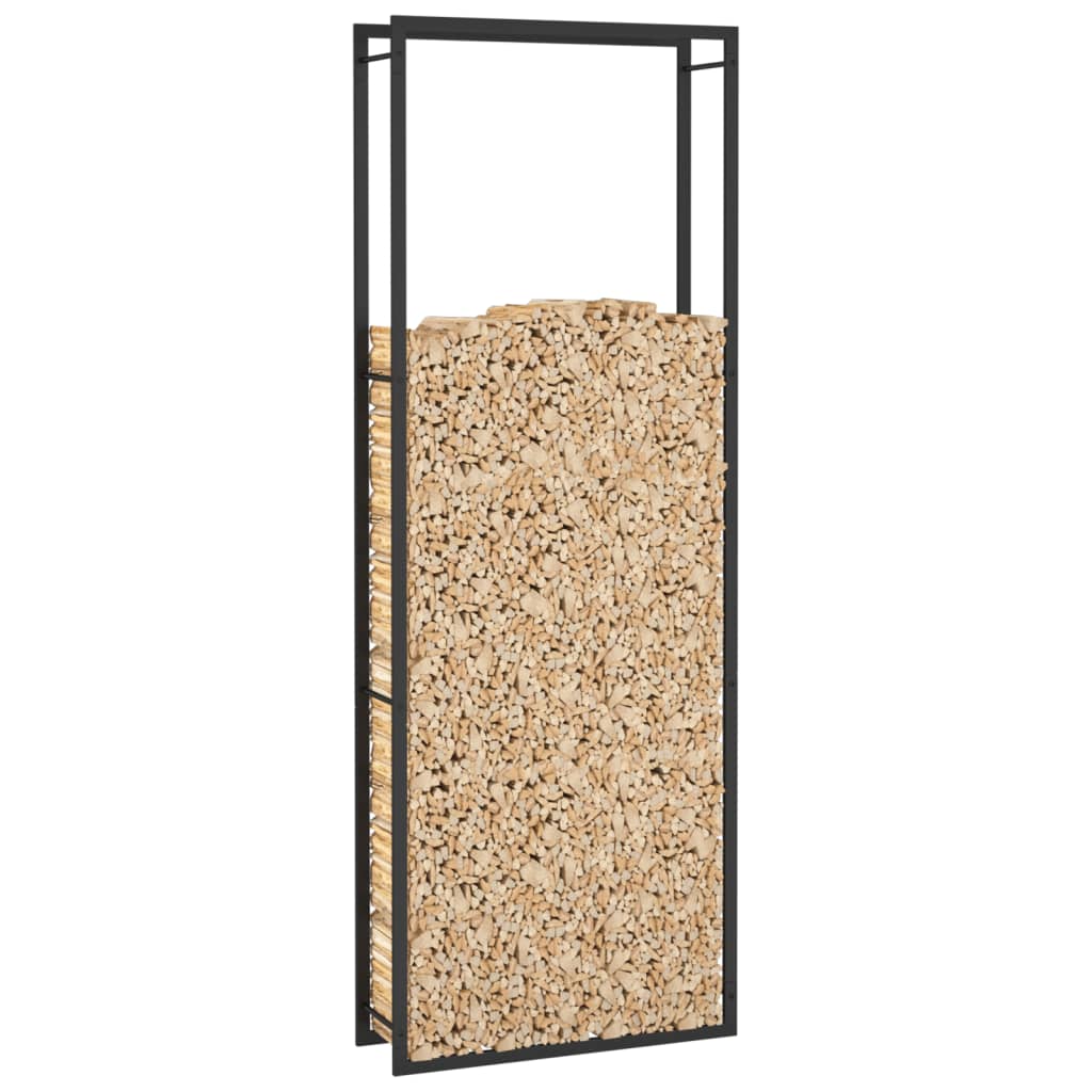 vidaXL Firewood Rack Matt Black 80x28x222 cm Steel