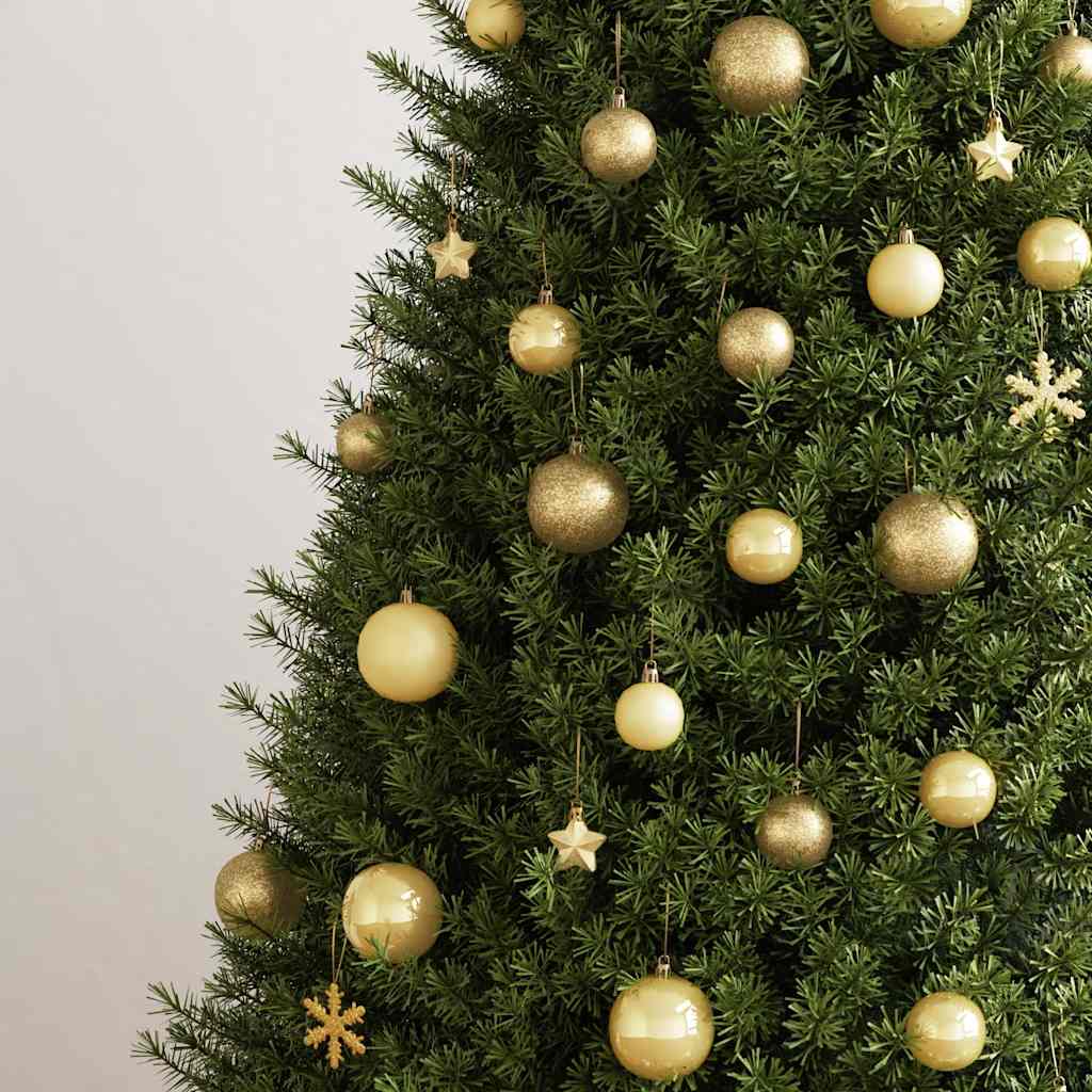 vidaXL 111 Piece Christmas Bauble Set Gold Polystyrene