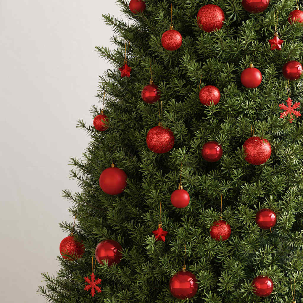 vidaXL 111 Piece Christmas Bauble Set Red Polystyrene