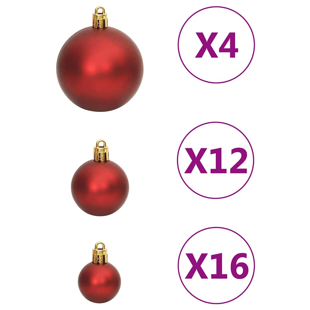vidaXL 111 Piece Christmas Bauble Set Red Polystyrene