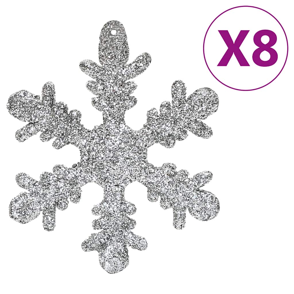 vidaXL 111 Piece Christmas Bauble Set Silver Polystyrene