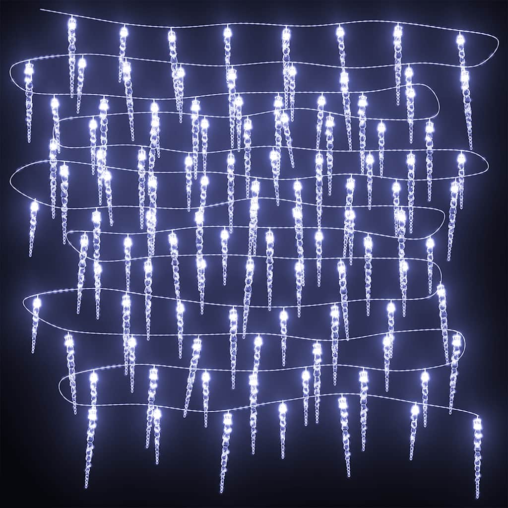 vidaXL Christmas Icicle Light 200 LEDs Cold White 20 m Acrylic PVC