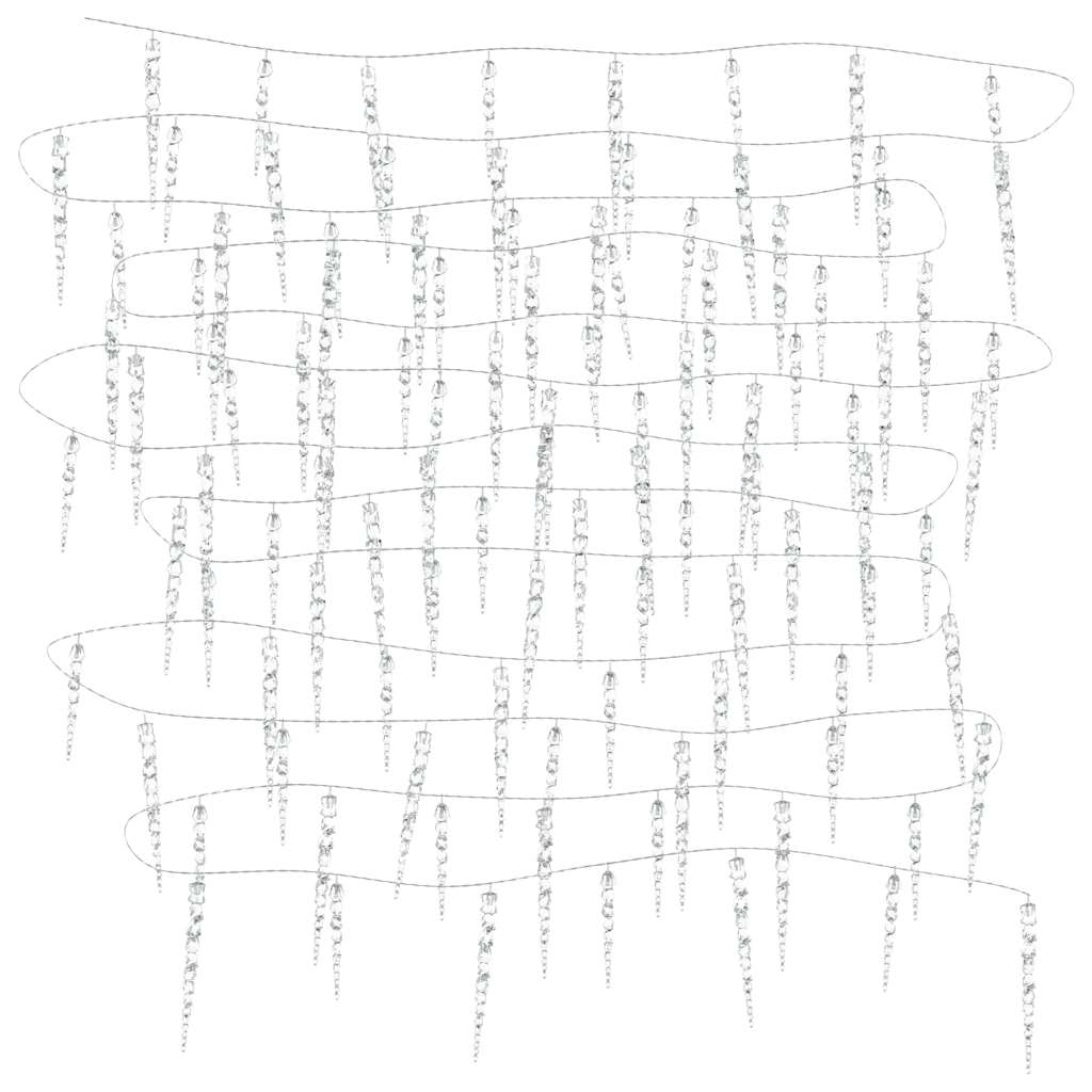 vidaXL Christmas Icicle Light 200 LEDs Cold White 20 m Acrylic PVC