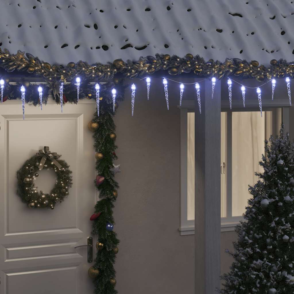 vidaXL Christmas Icicle Light 200 LEDs Cold White 20 m Acrylic PVC