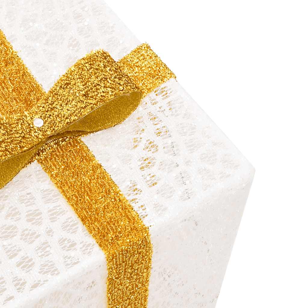 vidaXL Lighted Christmas Boxes 3 pcs 64 LEDs Warm White