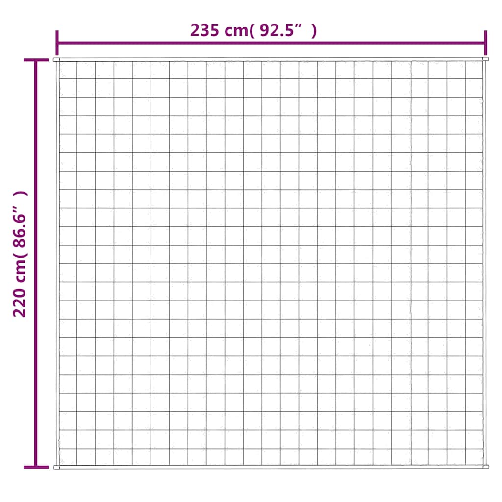 vidaXL Weighted Blanket Grey 220x235 cm King 11 kg Fabric