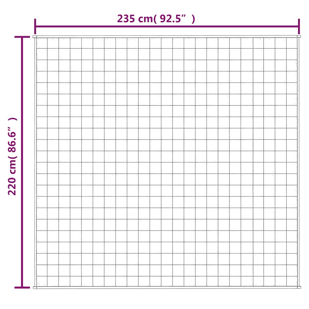 vidaXL Weighted Blanket Grey 220x235 cm King 15 kg Fabric