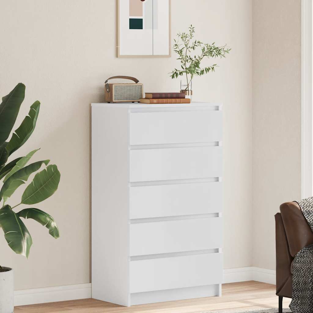 vidaXL Drawer Cabinet White 60x36x103 cm Engineered Wood