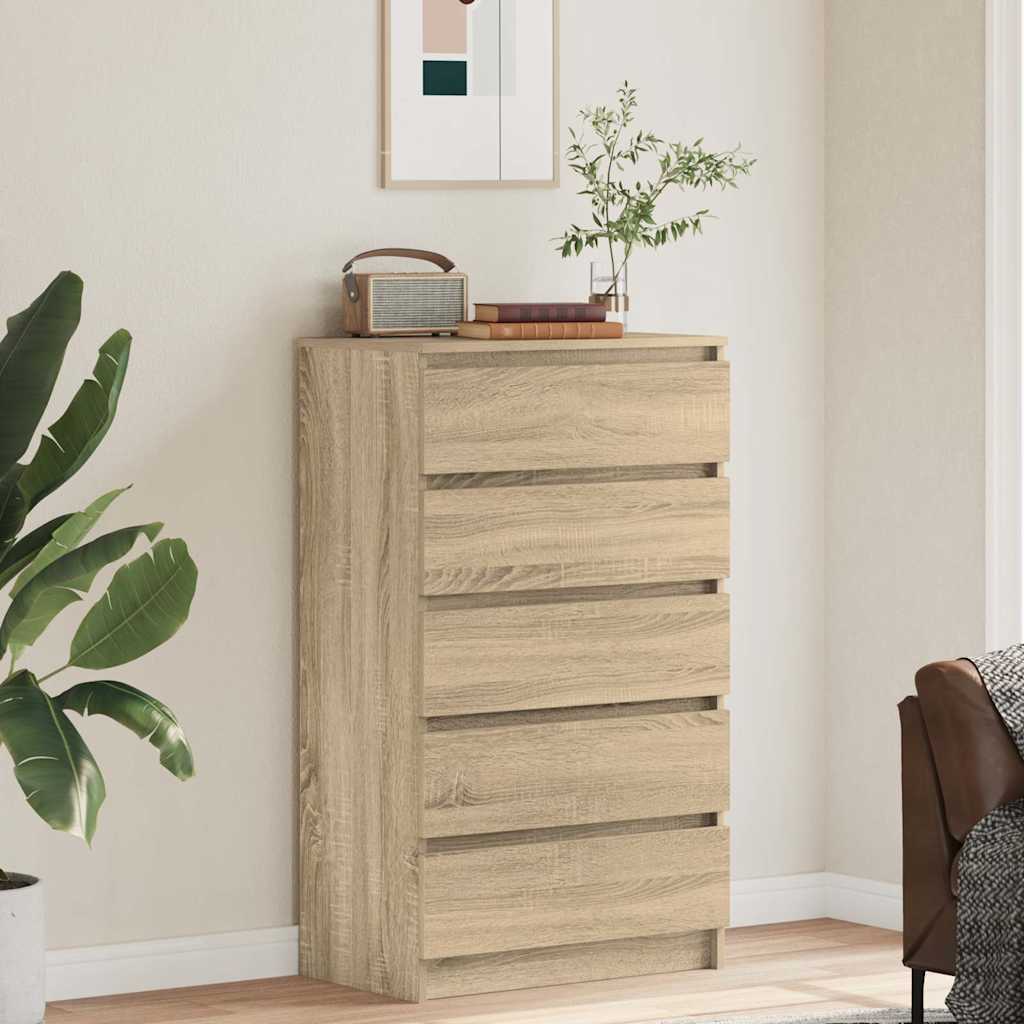 vidaXL Drawer Cabinet Sonoma Oak 60x36x103 cm Engineered Wood