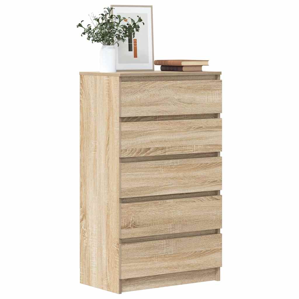 vidaXL Drawer Cabinet Sonoma Oak 60x36x103 cm Engineered Wood