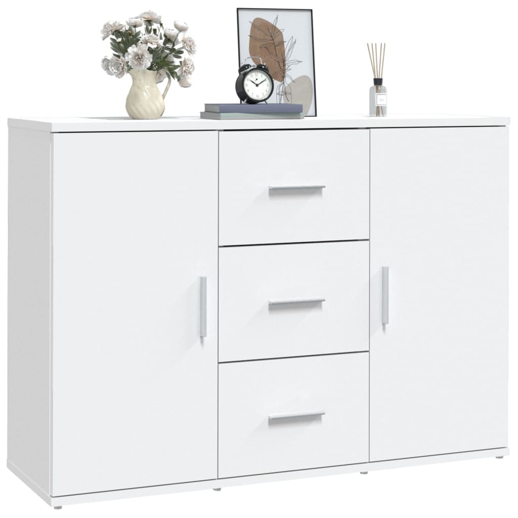 vidaXL Sideboard White 91x29.5x65 cm Engineered Wood