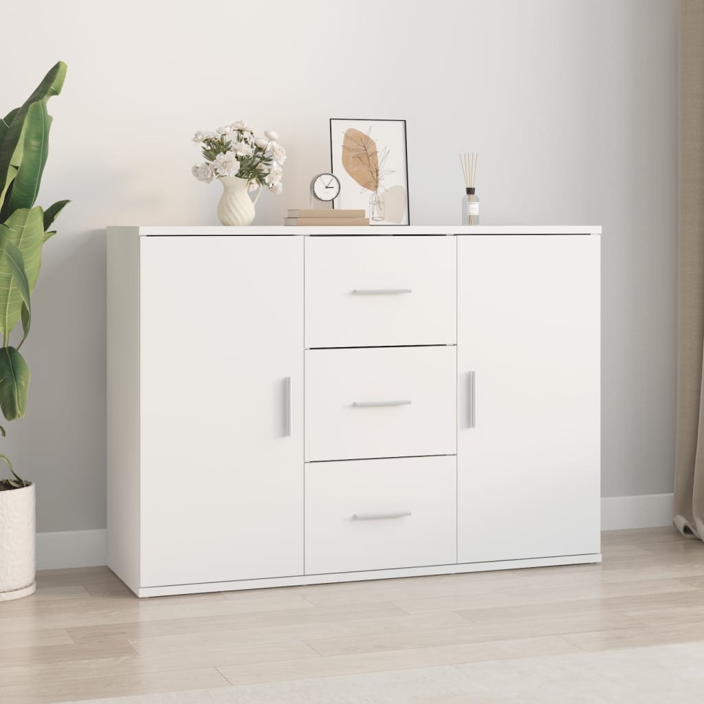 vidaXL Sideboard White 91x29.5x65 cm Engineered Wood