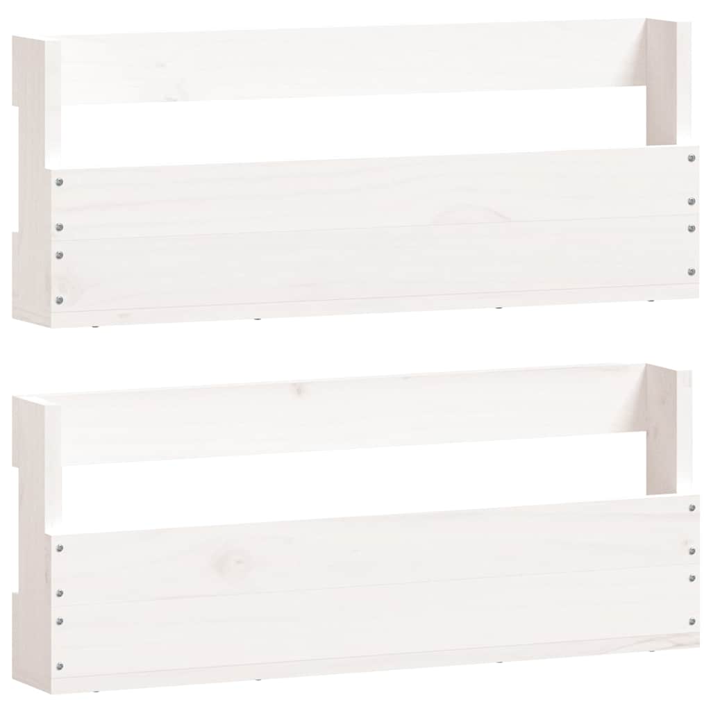vidaXL Wall-mounted Shoe Racks 2 pcs White 59x9x23 cm Solid Wood Pine