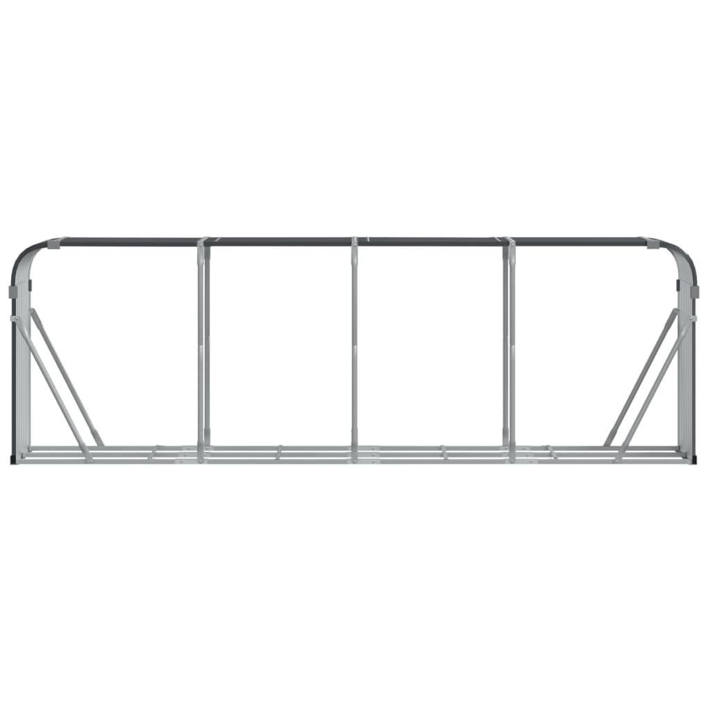 vidaXL Log Holder Anthracite 300x45x100 cm Galvanised Steel