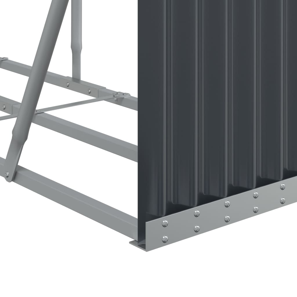 vidaXL Log Holder Anthracite 300x45x100 cm Galvanised Steel