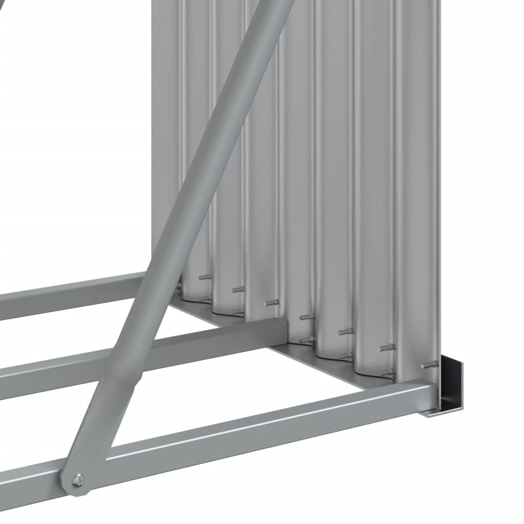 vidaXL Log Holder Anthracite 300x45x100 cm Galvanised Steel