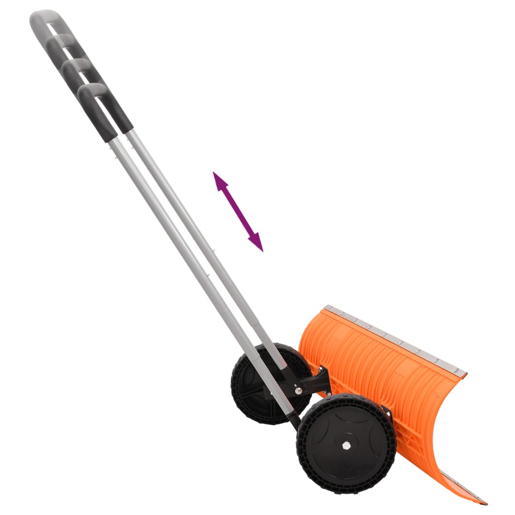 vidaXL Snow Shovel with Extendable Handle Orange 96 cm Blade Steel