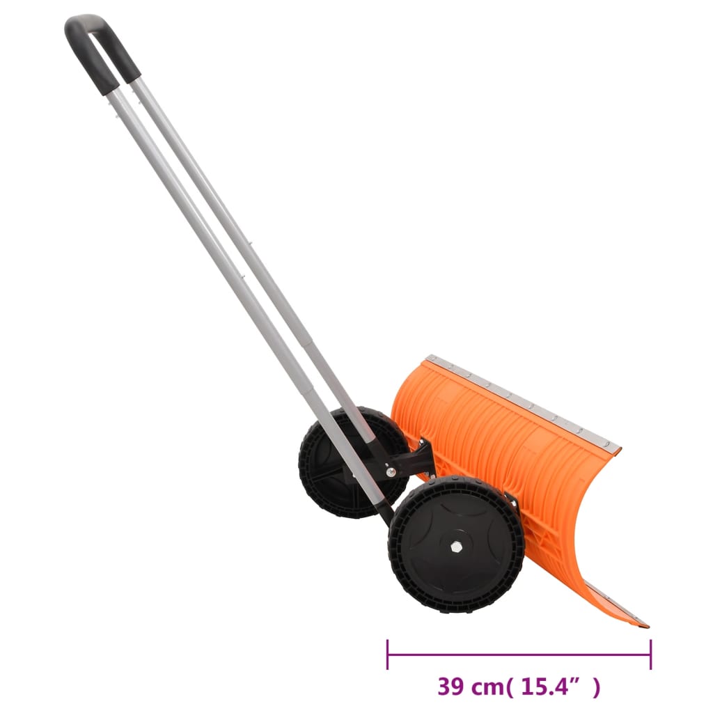 vidaXL Snow Shovel with Extendable Handle Orange 96 cm Blade Steel
