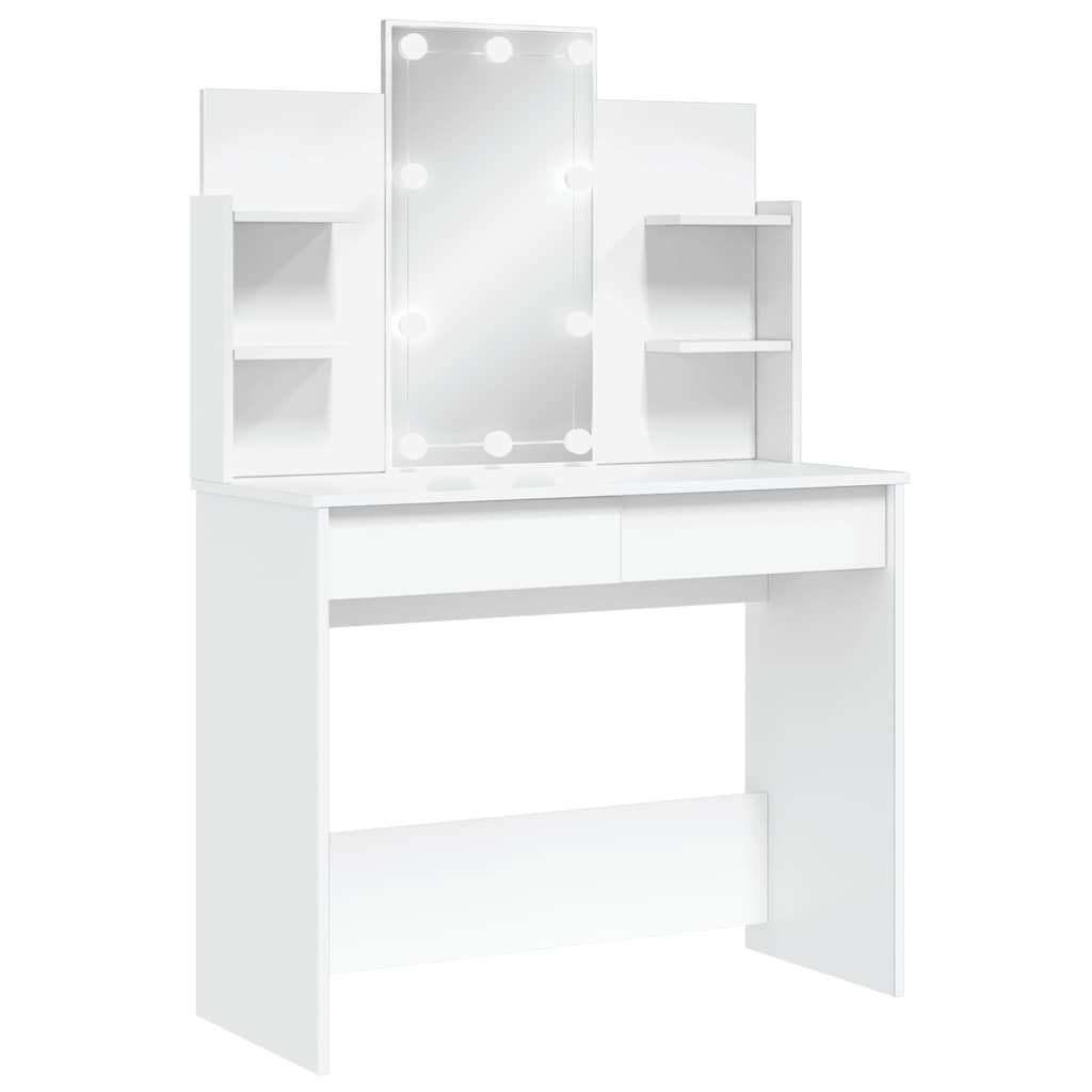 vidaXL Dressing Table with LED Lights White 96x40x142 cm