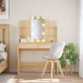 vidaXL Dressing Table with LED Lights Sonoma Oak 96x40x142 cm