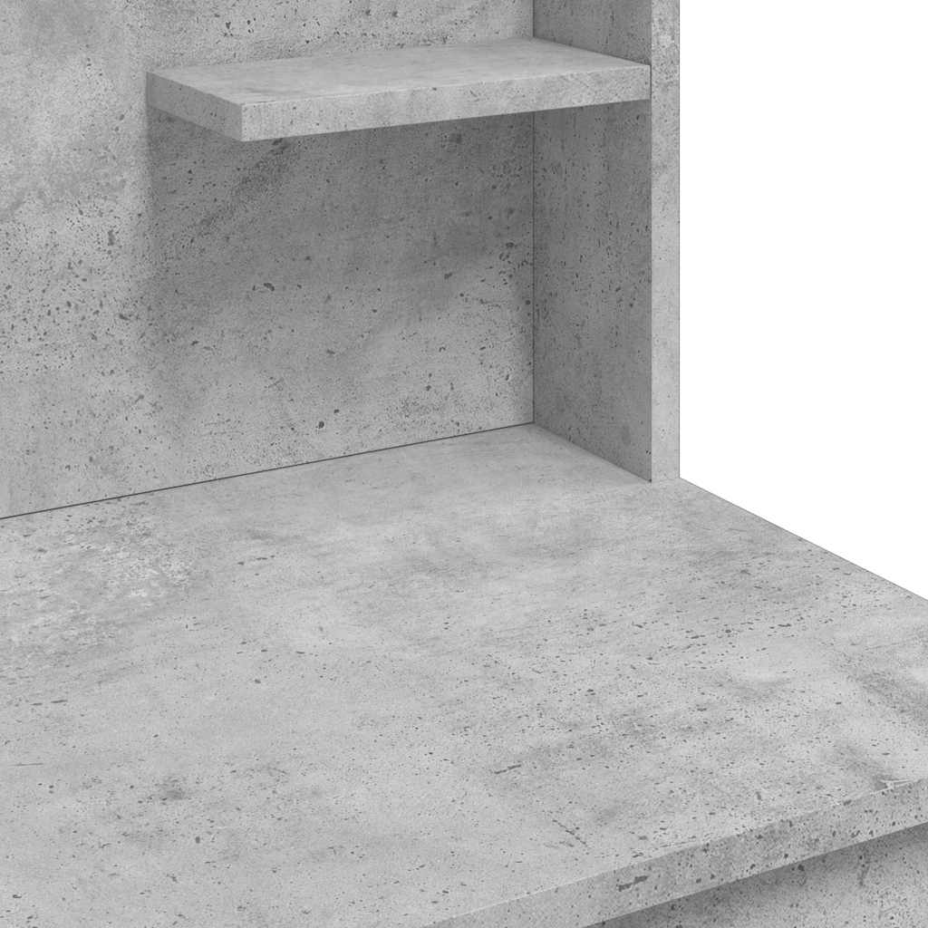 vidaXL Dressing Table with LED Lights Concrete Grey 96x40x142 cm