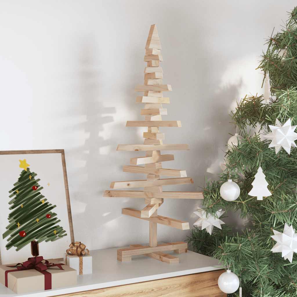 vidaXL Wooden Christmas Tree for Decoration 90 cm Solid Wood Pine