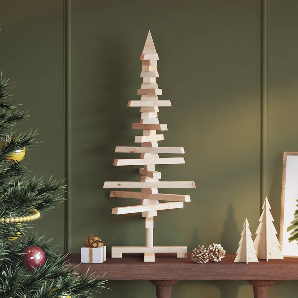 vidaXL Wooden Christmas Tree for Decoration 90 cm Solid Wood Pine